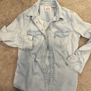 Levi Light Blue Washed Jean Button Up(XS)